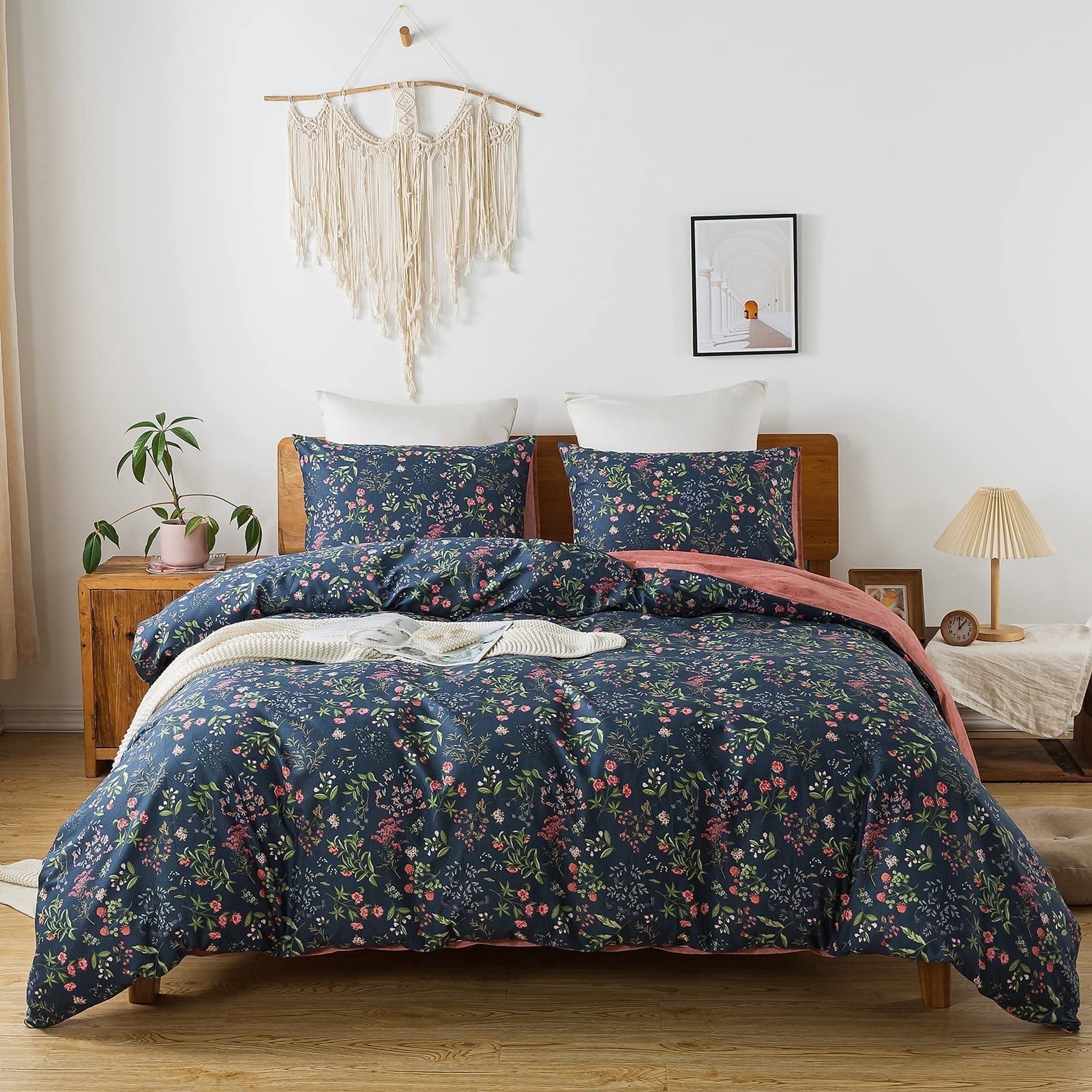 NEWLAKE Duvet Cover Set - 100% Cotton Comforter Cover, Soft and ...