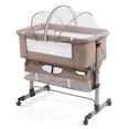 thumbnail image 1 of NEWLAKE 3 in 1 Bassinet for Baby, Easy Folding Height Adjustable Bedside Sleeper (Beige), 1 of 7