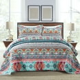 thumbnail image 1 of NEWLAKE Cotton Bedspread Queen Quilt Sets Reversible Patchwork Coverlet Set, Boundless Universe Pattern, 1 of 7