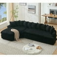 thumbnail image 1 of [Modern Curved Sectional Sofa 127'' with Soft Corduroy Fabric, High-Resilience Foam and No Assembly Required], 1 of 26