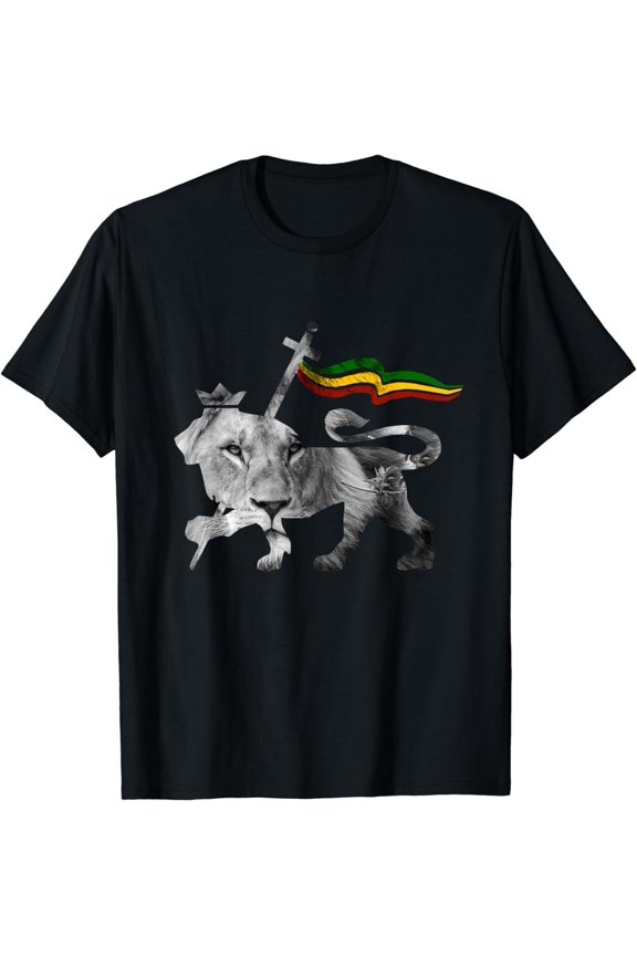 NEWLions of Judah Rasta Reggae Shirt Roots Design Gift Tee TShirt S-3XL