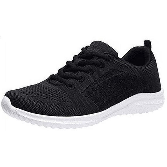 NEWMAL Women's Travel Walker Sneaker light weight casual shoes(6 BLACK)