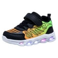 thumbnail image 1 of NEWMALL Girls LED Light Up Sneakers Kids Low Top Shoe (10 Toddler,Black), 1 of 7