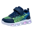 thumbnail image 1 of NEWMALL Girls LED Light Up Sneakers Kids Low Top Shoe (10 Toddler,Navy), 1 of 7