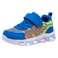 thumbnail image 1 of NEWMALL Girls LED Light Up Sneakers Kids Low Top Shoe (8 Toddler,Blue), 1 of 7