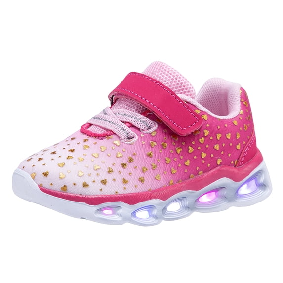 NEWMALL Girls Led Shoes Flashing Light Up Sneakers (11 Little Kid,Fuchsia)