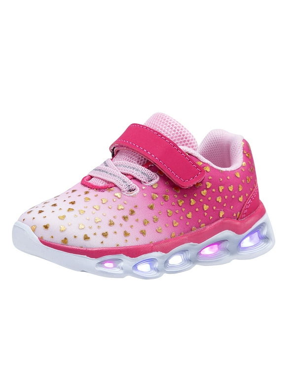 Girls Led Shoes Flashing Light Up Sneakers (12 Little Kid,Fuchsia)