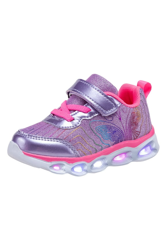 Girls Led Shoes Flashing Light Up Sneakers (12 Toddler,Purple Color)
