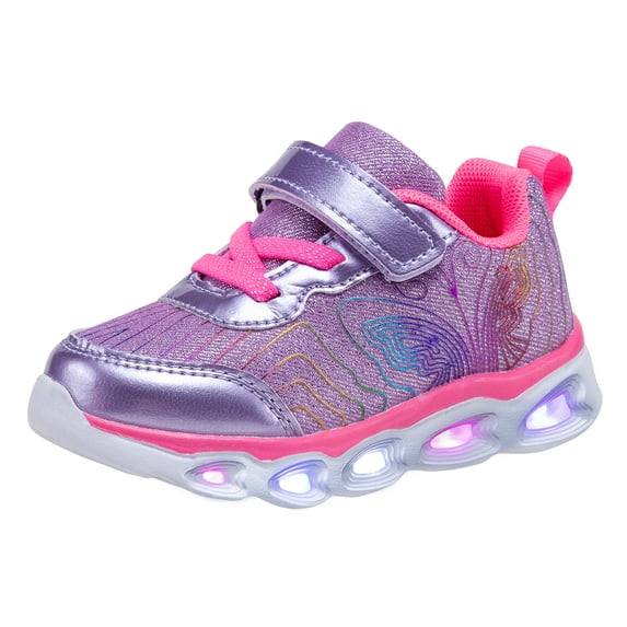 NEWMALL Girls Led Shoes Flashing Light Up Sneakers (7 Toddler,Purple)