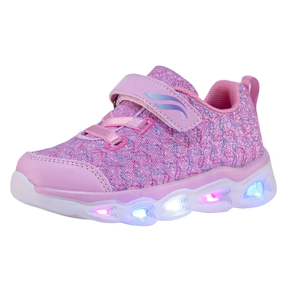 NEWMALL Girls Luminous Sneakers Light Up Shoes LED Shoes (10 Toddler,Pink)