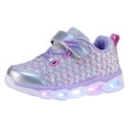 thumbnail image 1 of NEWMALL Girls Luminous Sneakers Light Up Shoes LED Shoes (9 Toddler size,Silver), 1 of 7