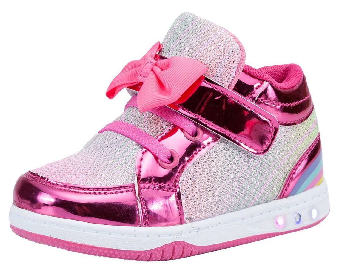 NEWMALL Toddler Glitter Shoes Girls Flashing Cute Bowknot Sneakers (5 ...