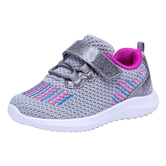NEWMALL Toddler Kids Shoes Girls Casual Sport Sneakers(8 Toddler,Grey Peach)