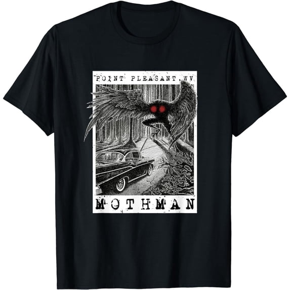 NEWMothman Encounter - 1966 Point Pleasant Original Cryptid Art T-Shirt ...