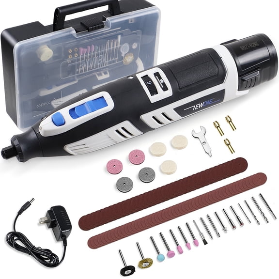 NEWONE 12V Cordless Rotary Tool Kit 6 Variable Speeds 5000-25000 RPM 104 PCS Accessories for Sanding, Polishing, Carving, Cutting, Drilling and DIY Crafts