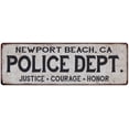 thumbnail image 1 of NEWPORT BEACH, CA POLICE DEPT. Home Decor Metal Sign Gift 8x24 108240012362, 1 of 1