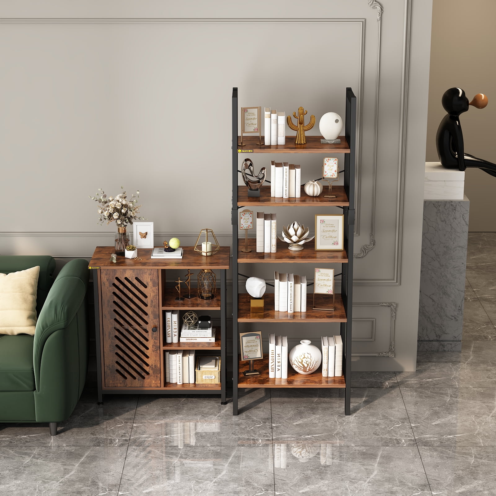 NEWSENDY 5-Tier Ladder Shelf, Multi-Level Storage Rack with Open ...