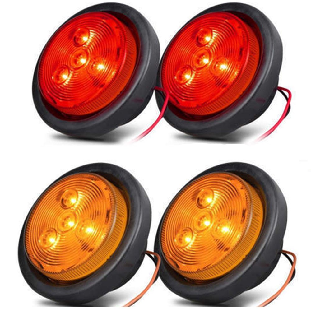 NEWSUN® Ultimate 4 Pack 2.5" LED Trailer Marker Lights, Round LED Side ...