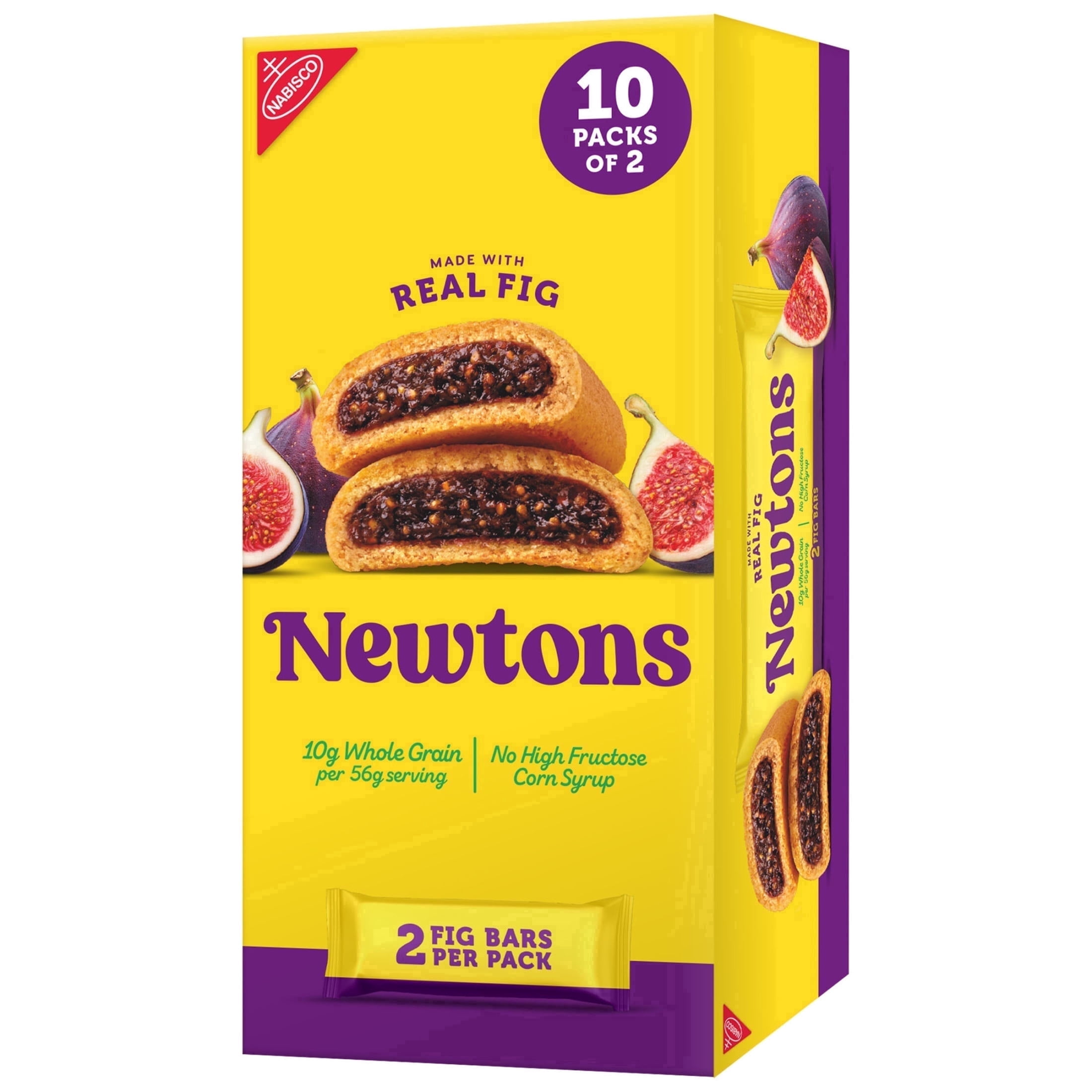 NEWTONS Soft Baked Real Fruit Fig Bars, Fig Cookies, 10 Snack Packs (2 ...