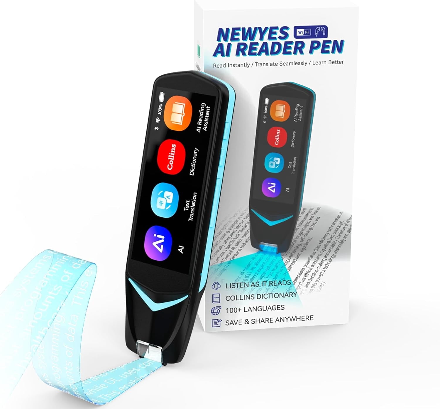 NEWYES AI Pen, Reading Pen for Dyslexia Scan Reader Pen 4 Text to ...