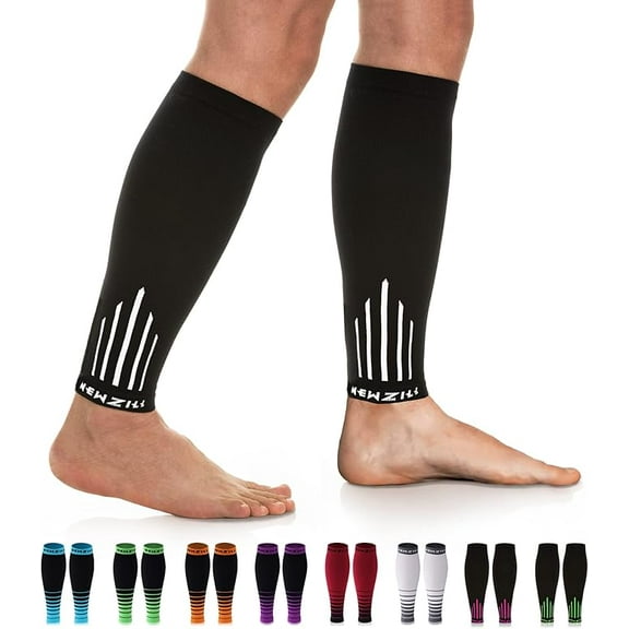 NEWZILL Compression Calf Sleeves (20-30mmHg) for Men & Women - Ideal Alternative to Compression Socks for Running, Travel, Nursing - Perfect Calf Support for Pain Relief & Recovery