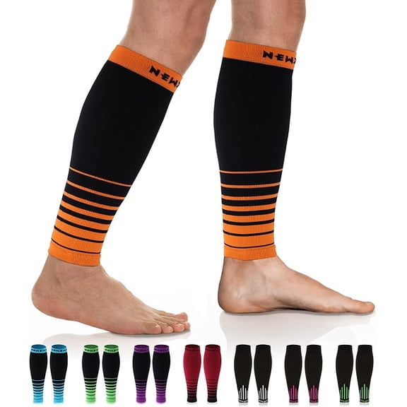 NEWZILL Compression Calf Sleeves (20-30mmHg) for Men & Women - Ideal Alternative to Compression Socks for Running, Travel, Nursing - Perfect Calf Support for Pain Relief & Recovery