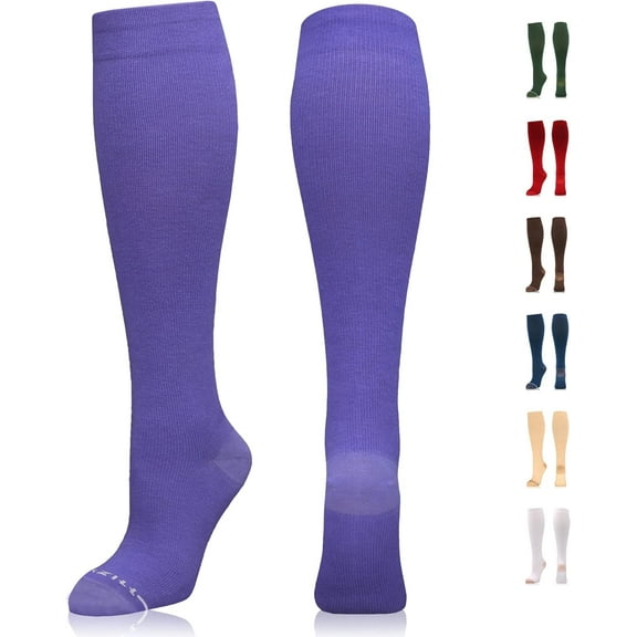 NEWZILL Compression Dress Socks 15-20mmHg - Comfortable Cotton Rich Stockings with Copper, Ideal for Men & Women Running and Daily Wear