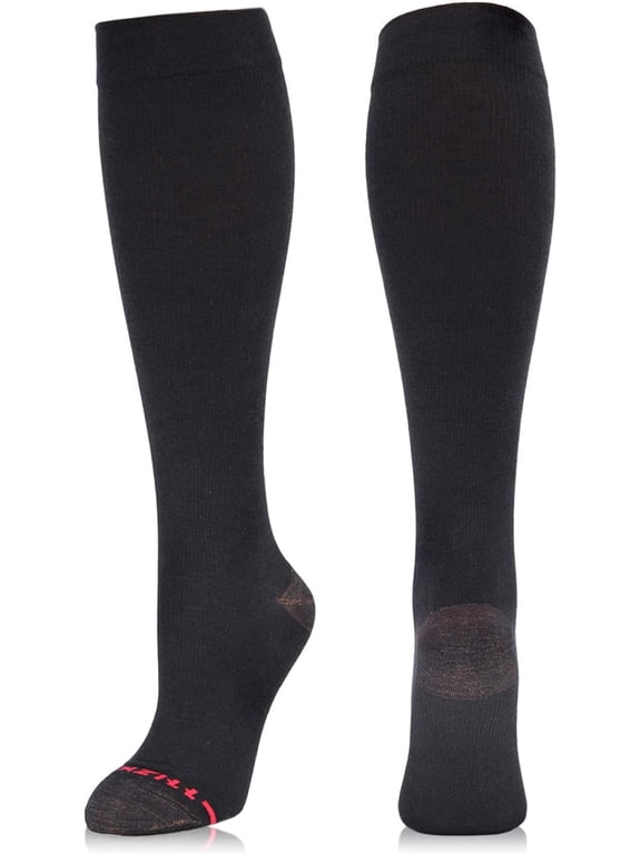 Compression Dress Socks, 15-20 mmHg, Cotton-Rich Knee-High Stockings for Men and Women