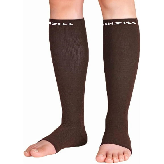 NEWZILL Compression Socks for Men & Women - 20mmHg Graduated Circulation Support, Open Toe, Cotton Blend, Ideal for Nurses