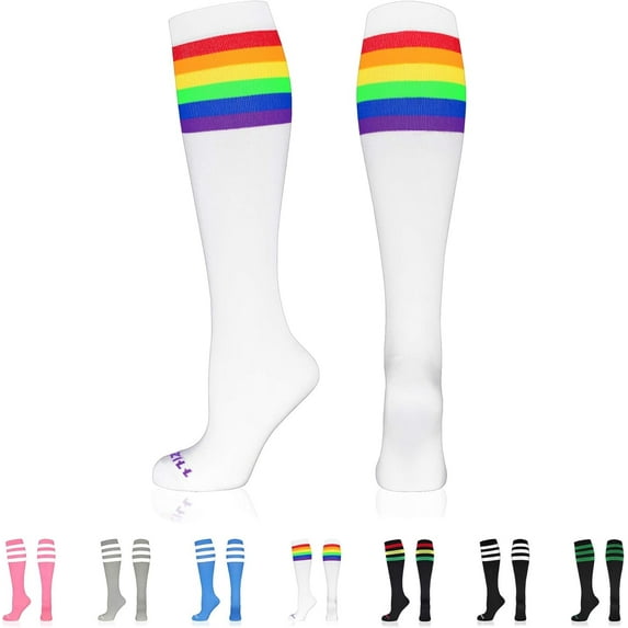 NEWZILL Medical Compression Socks for Women and Men Circulation 20-30 mmHg Best Compression Stockings for Running Athletic Travel Flight Nurses Black/Green