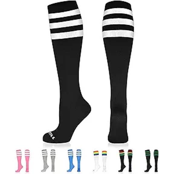 NEWZILL Medical Compression Socks for Women and Men Circulation 20-30 mmHg Best Compression Stockings for Running Athletic Travel Flight Nurses Black/Green