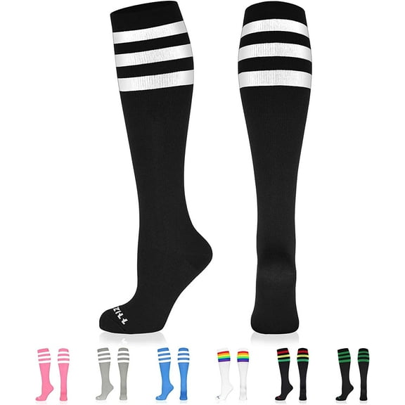 NEWZILL Medical Compression Socks for Women and Men Circulation 20-30 mmHg Best Compression Stockings for Running Athletic Travel Flight Nurses Black/Green