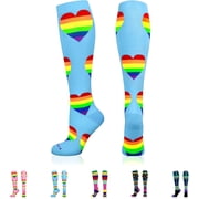 NEWZILL Medical Compression Socks for Women and Men Circulation 20-30 mmHg Best Compression Stockings for Running Athletic Travel Flight Nurses Black/Green
