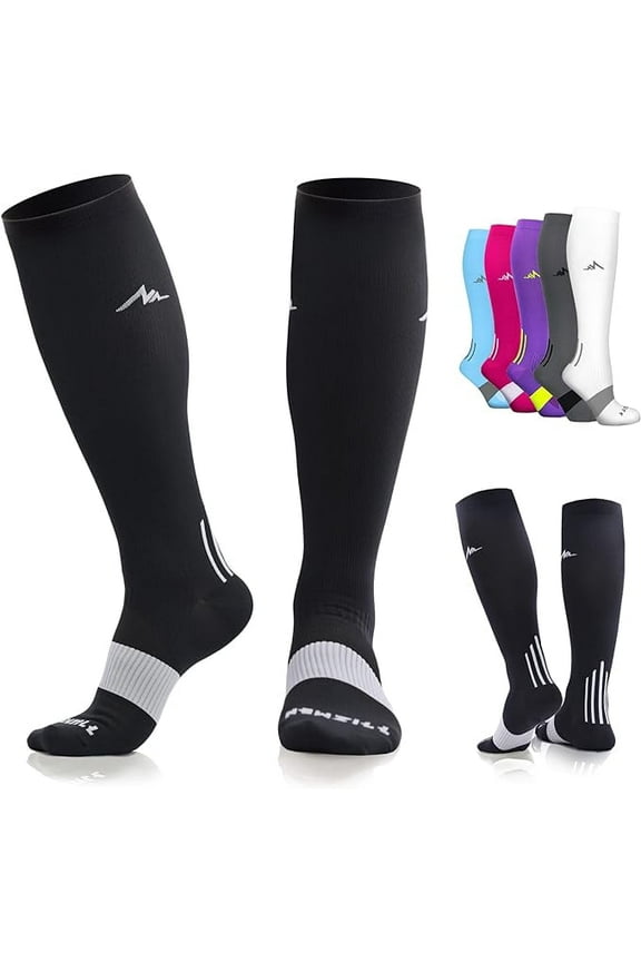 Medical Compression Socks for Women & Men, 20-30 mmHg Graduated Compression, Large/X-Large