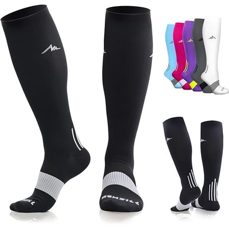 NEWZILL Medical Compression Socks for Women & Men Circulation 20-30 mmHg(Graduated Medical Compression), Best for Running Athletic Hiking Travel Flight Nurses(Small/Medium)