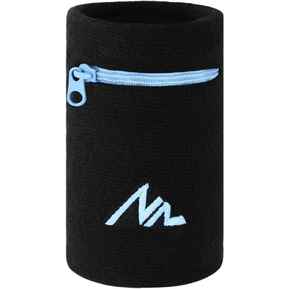 NEWZILL Wrist Wallet (Wristband) with Zipper - Cotton sweatbands for men & women. Ideal for running, walking, basketball, football, tennis, hiking, workouts, and more.