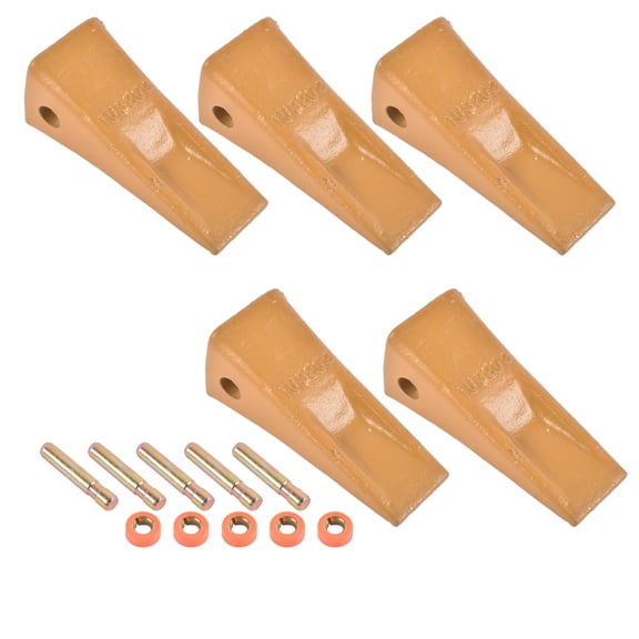 NEWZQ 5 Set 1U3202 Bucket Teeth + 8E6208 Pins 8E6209 Sleeved Retainers for J200 Series Yellow