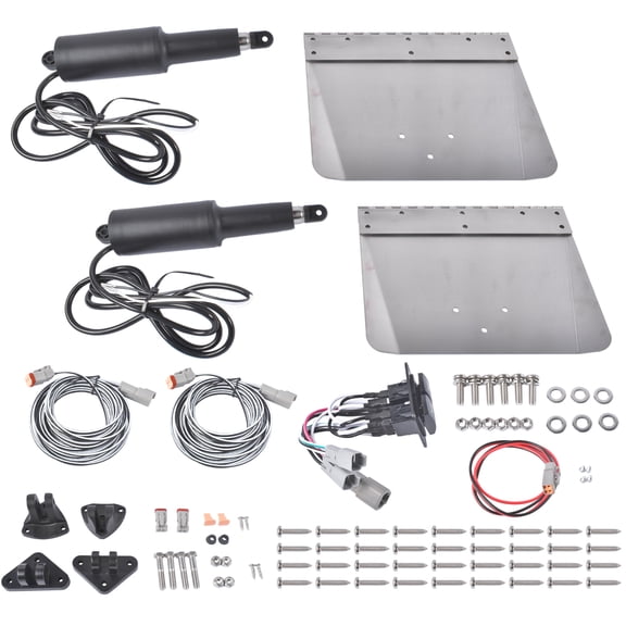 NEWZQ 9" x 12" Standard Trim Tab Kit 12 Volt w/ Double Rocker Switch For Boat 16ft to 25ft