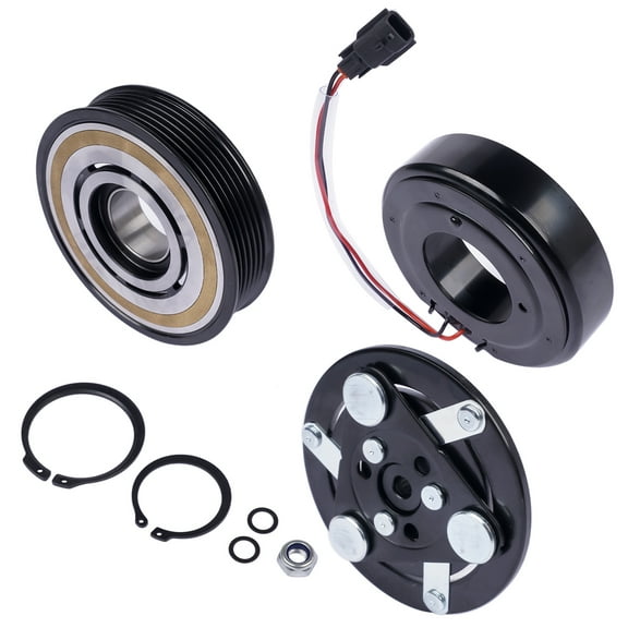 NEWZQ A/C Compressor Clutch Kit Fits Select: 2013-2019 Nissan Sentra Sedan 1.8L L4 Black
