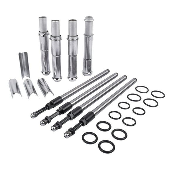 NEWZQ Adjustable Pushrods Chrome Cover Kit for Harley-Davidson Twin Cam Models Motorcycle 1999-2017