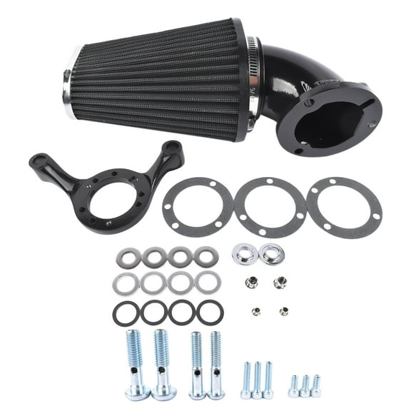 NEWZQ Air Cleaner Filter Kit for Harley-Davidson Dyna Softail Fatboy Motorcycle 1993-2016 Black