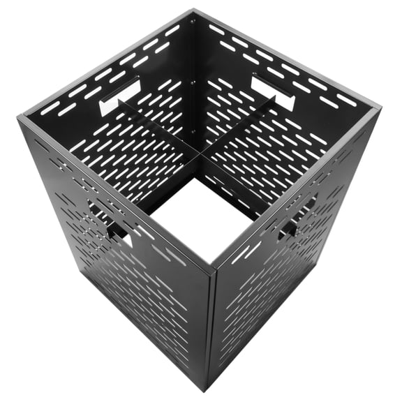 NEWZQ Burn Barrels for Outside Trash Burning, Incinerator Cage without Bottom Plate for Paper Yard Waste Thick Container Drum Low Smoke Design (Black, 21" x 21" x 26")