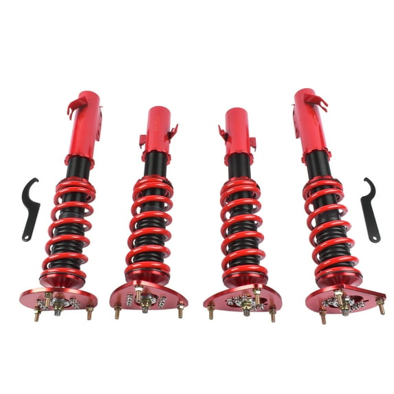 NEWZQ Coilover Spring and Shock Assembly for Subaru Impreza WRX STI Sedan 2.5L H4 2005-2007 Red 4Pcs