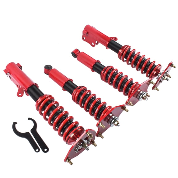 NEWZQ Coilover Spring and Shock Assy for Mitsubishi Eclipse Galant Sedan Hatchback 2005-12 Red 4Pcs