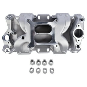 NEWZQ Dual Plane Intake Manifold for Chevy Small Block Carbureted V8 GEN I 4-Barrel Square Bore