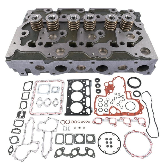 NEWZQ Engine Cylinder Head with Gasket for Kubota D1703 Engine Bobcat 238 Excavator 1 Set