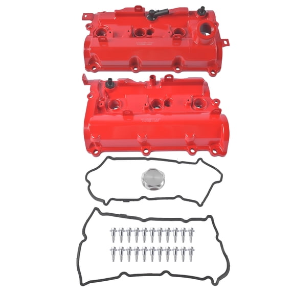 NEWZQ Engine Valve Cover for INFINITI EX37 G37 Q60 QX50 Nissan 370Z Coupe Sedan 2008-2020 Red 2Pcs