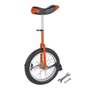 NEWZQ Height Adjustable Unicycle, 16 Inch Wheel Monocycle for Balance Exercise, Easy Assembly Singe Wheel Cycle for Circus Performance, Outdoor Fitness (Orange)