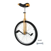 NEWZQ Height Adjustable Unicycle, 24 Inch Wheel Monocycle for Balance Exercise, Easy Assembly Singe Wheel Cycle for Circus Performance, Outdoor Fitness Yellow