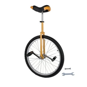 NEWZQ Height Adjustable Unicycle, 24 Inch Wheel Monocycle for Balance Exercise, Easy Assembly Singe Wheel Cycle for Circus Performance, Outdoor Fitness (Yellow)